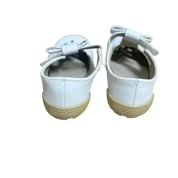 Trimfoot Co. Baby Girl White Leather Mary Jane Shoes Bow Flower Detailing size 5 - Picture 5 of 8